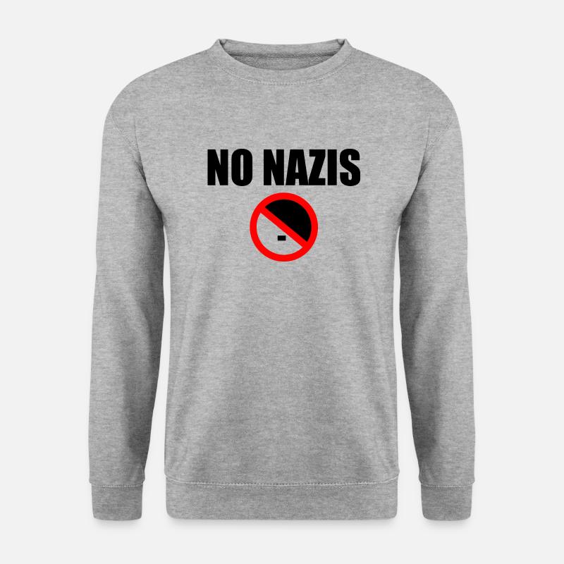 No nazis - Unisex Pullover - Weißgrau meliert