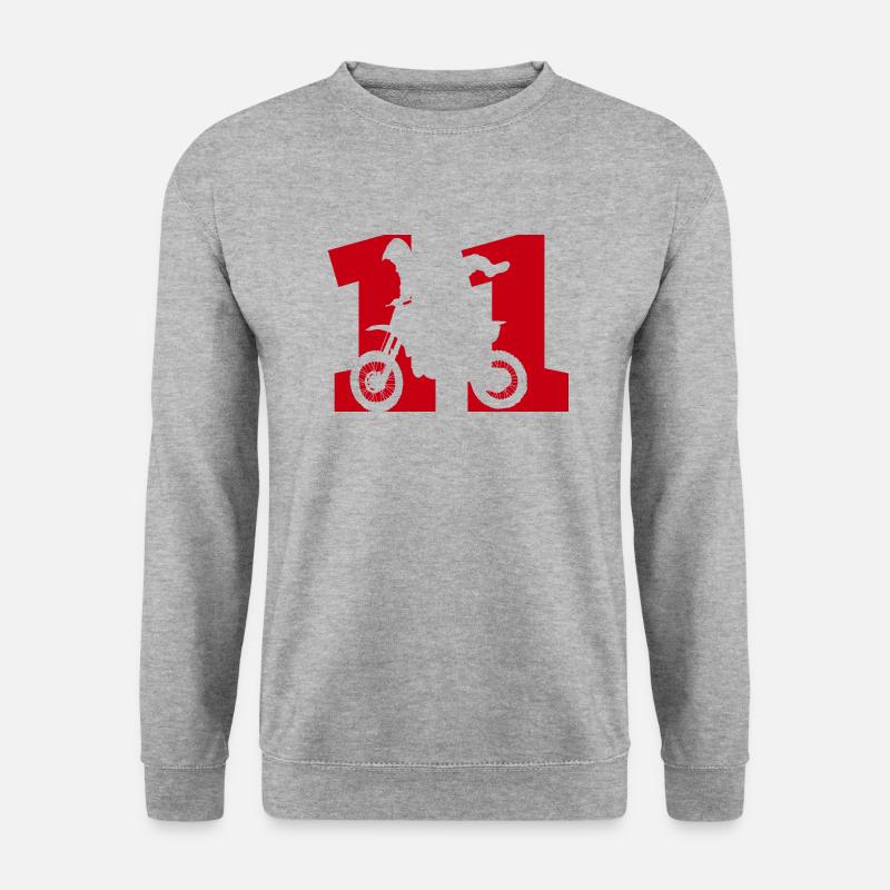 Moto 11 Biker - Unisex Pullover - Weißgrau meliert