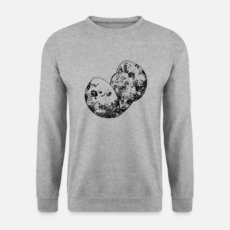 Der Mond ist eine Frucht - Unisex Pullover - Weißgrau meliert