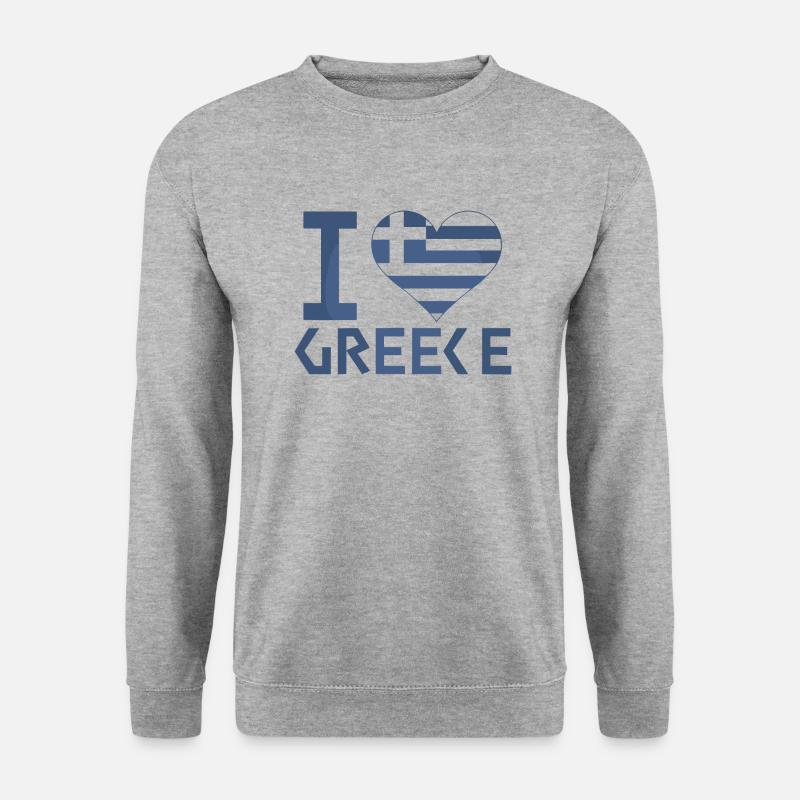 Ich liebe Griechenland - Unisex Pullover - Weißgrau meliert