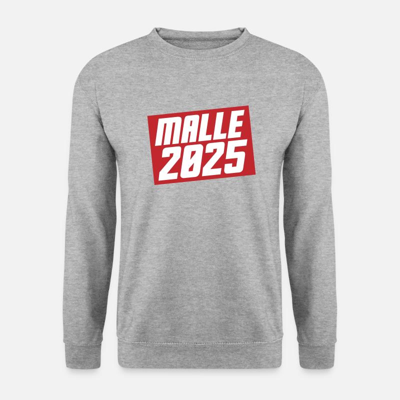 Malle 2025 - Unisex Pullover - Weißgrau meliert