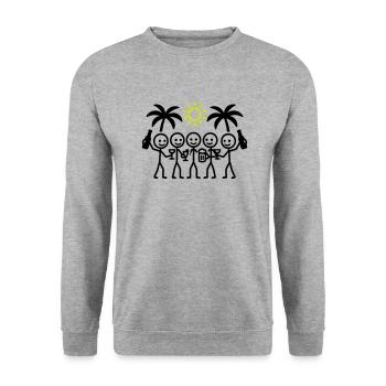 Holiday Team Party - Unisex Sweatshirt - salt & pepper - Front - Alina (178cm) & Michal (187cm)