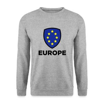 Die Unionsflagge von Europa - Unisex Pullover - Weißgrau meliert - Vorne - Alina (178cm) & Michal (187cm)