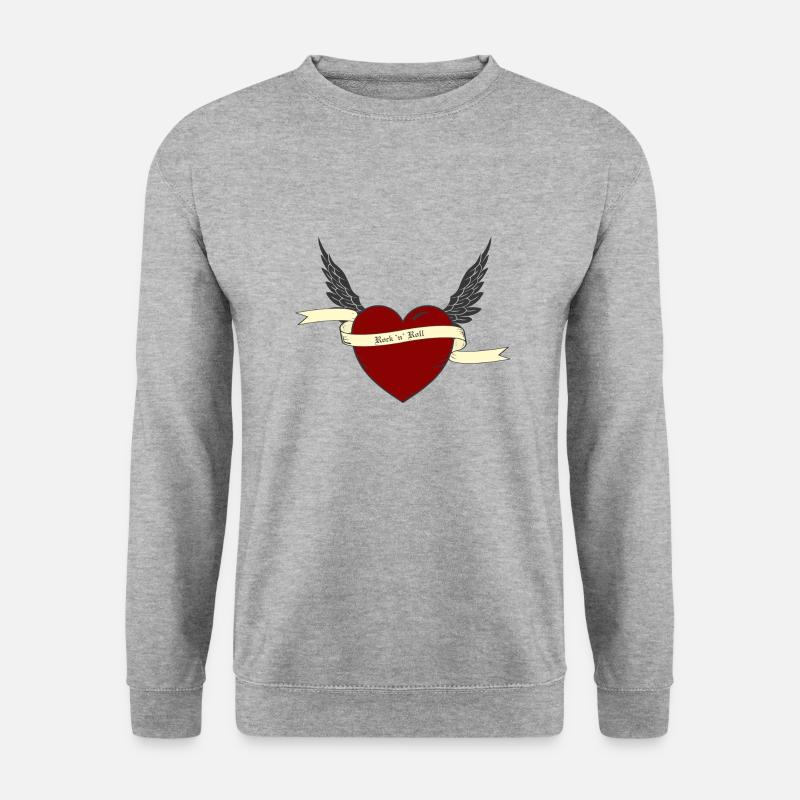 rock´n´roll - Unisex Pullover - Weißgrau meliert