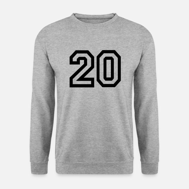 20 Collegestyle - Unisex Pullover - Weißgrau meliert