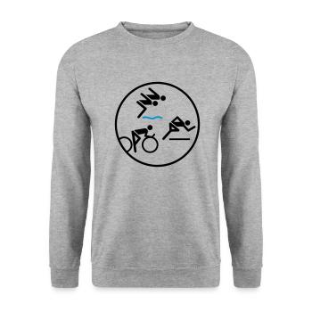 Triathlon Classic - Unisex Pullover - Weißgrau meliert - Vorne - Alina (178cm) & Michal (187cm)