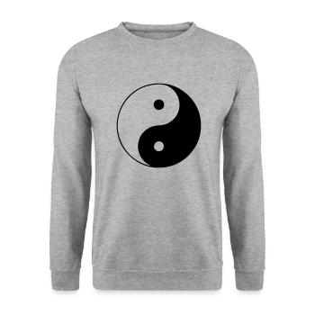 Yin Yang - Unisex Sweatshirt - salt & pepper - Front - Alina (178cm) & Michal (187cm)