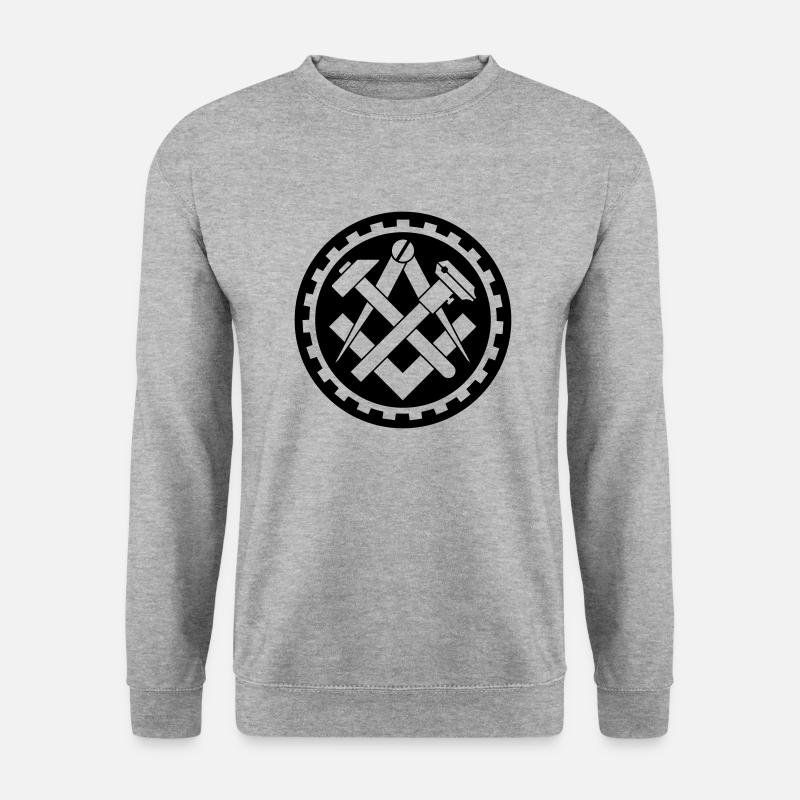 Mechaniker Zunftzeichen negativ - Unisex Pullover - Weißgrau meliert
