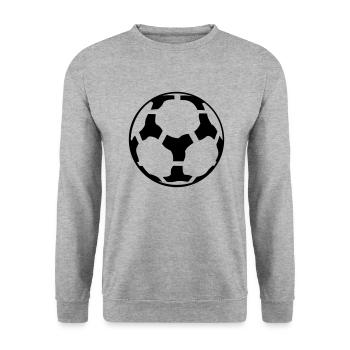 Fußball / soccer ball - Unisex Pullover - Weißgrau meliert - Vorne - Alina (178cm) & Michal (187cm)