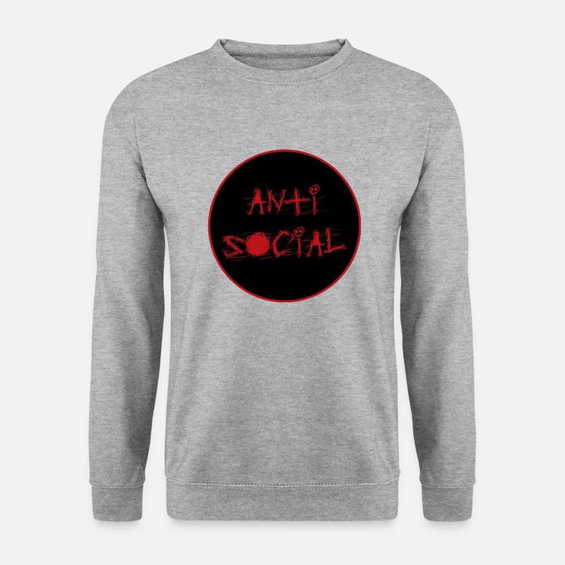 Anti-Social - Unisex Pullover - Weißgrau meliert
