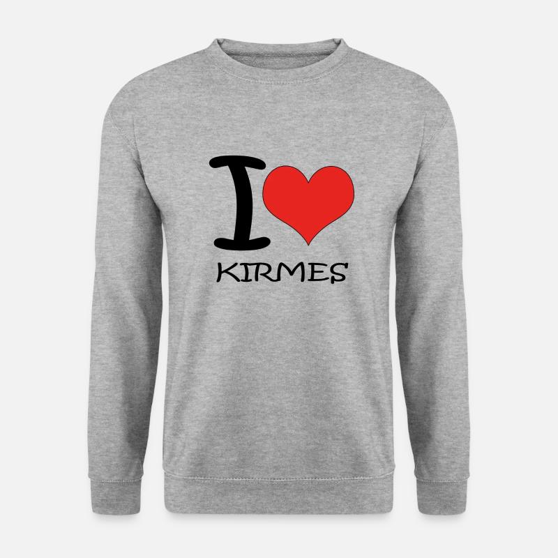 I Love Kirmes - Unisex Pullover - Weißgrau meliert