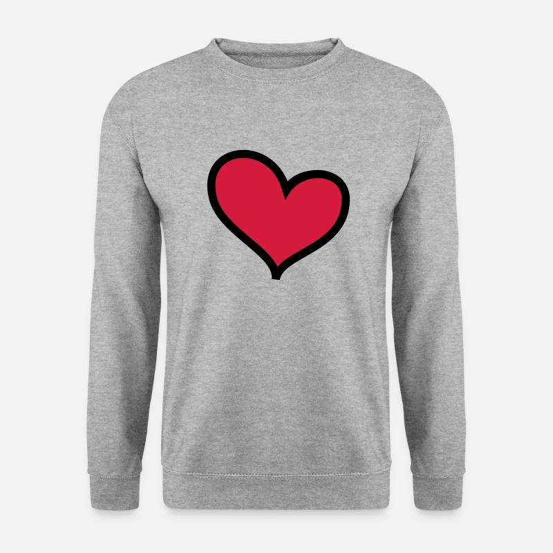 HERZ - Unisex Pullover - Weißgrau meliert