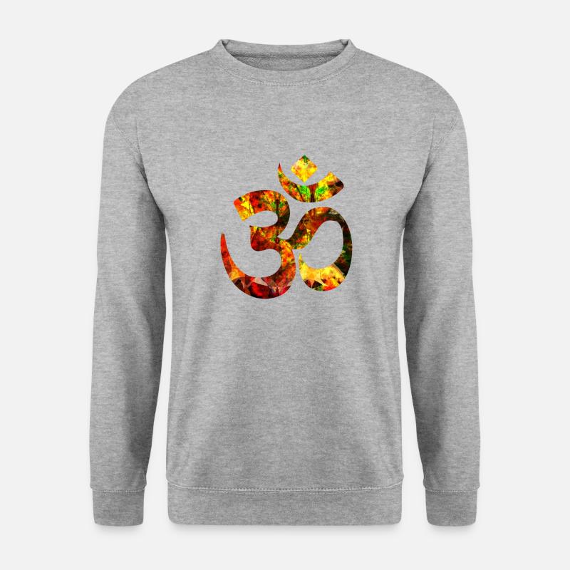 om - Unisex Pullover - Weißgrau meliert