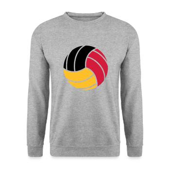 Volleyball 3c - Unisex Pullover - Weißgrau meliert - Vorne - Alina (178cm) & Michal (187cm)