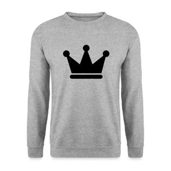 Krone König Königin Prinz Prinzessin Royal Kopfsch - Unisex Pullover - Weißgrau meliert - Vorne - Alina (178cm) & Michal (187cm)