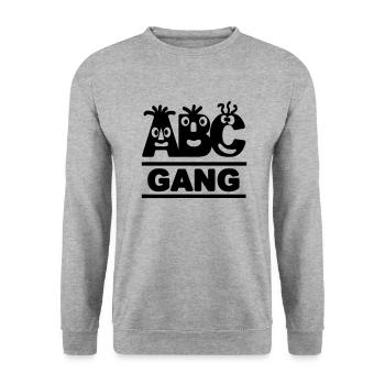 lustige ABC-GANG - Unisex Pullover - Weißgrau meliert - Vorne - Alina (178cm) & Michal (187cm)