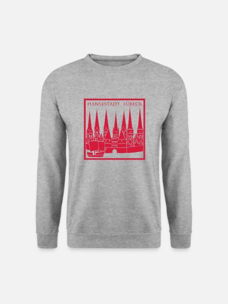 Hansestadt Luebeck - Unisex Pullover - Weißgrau meliert