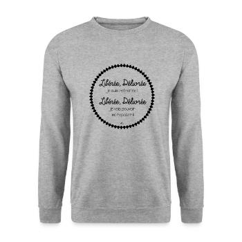 Je suis retraitée - Sweat-shirt Unisexe - gris chiné - Devant - Alina (178cm) & Michal (187cm)