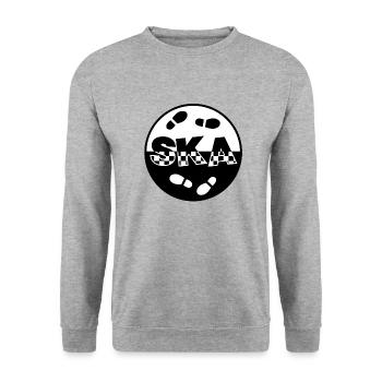 ska cercle sur fond blanc - Sweat-shirt Unisexe - gris chiné - Devant - Alina (178cm) & Michal (187cm)