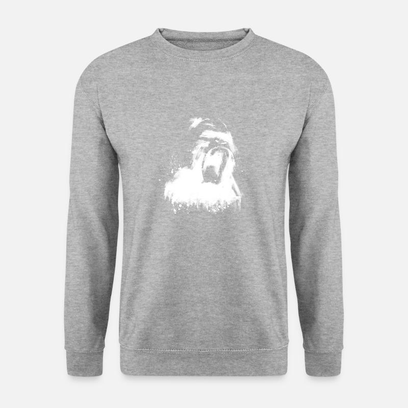 Gorilla - Unisex Pullover - Weißgrau meliert