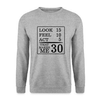 30 YEARS AND SO FRESH! - Unisex Sweatshirt - salt & pepper - Front - Alina (178cm) & Michal (187cm)