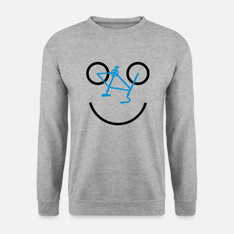 bicycle smiley - Unisex Pullover - Weißgrau meliert