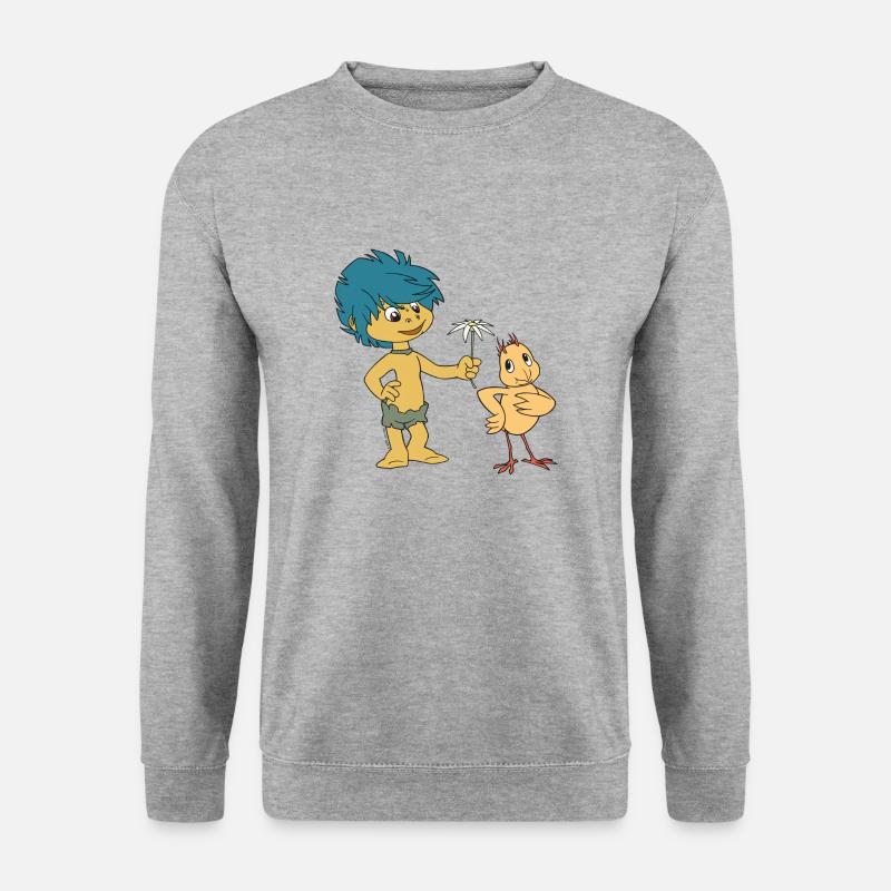 Plumps & Küken Blume - Unisex Pullover - Weißgrau meliert