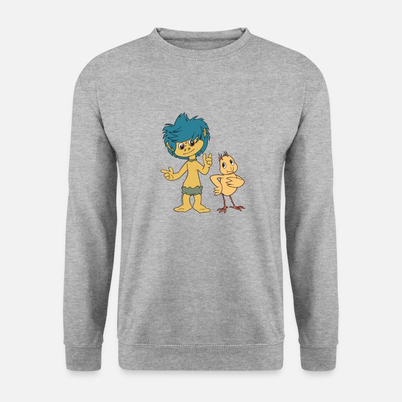 Plumps & Küken - Unisex Pullover - Weißgrau meliert