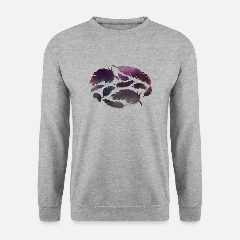 Federn - Unisex Pullover - Weißgrau meliert