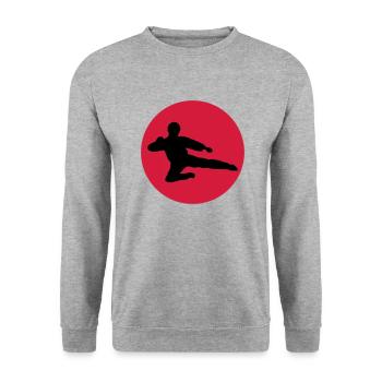 Karate - Unisex Pullover - Weißgrau meliert - Vorne - Alina (178cm) & Michal (187cm)