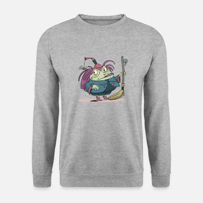 Hexe - Unisex Pullover - Weißgrau meliert