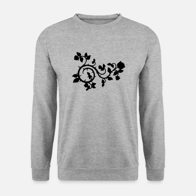 Rosen - Unisex Pullover - Weißgrau meliert