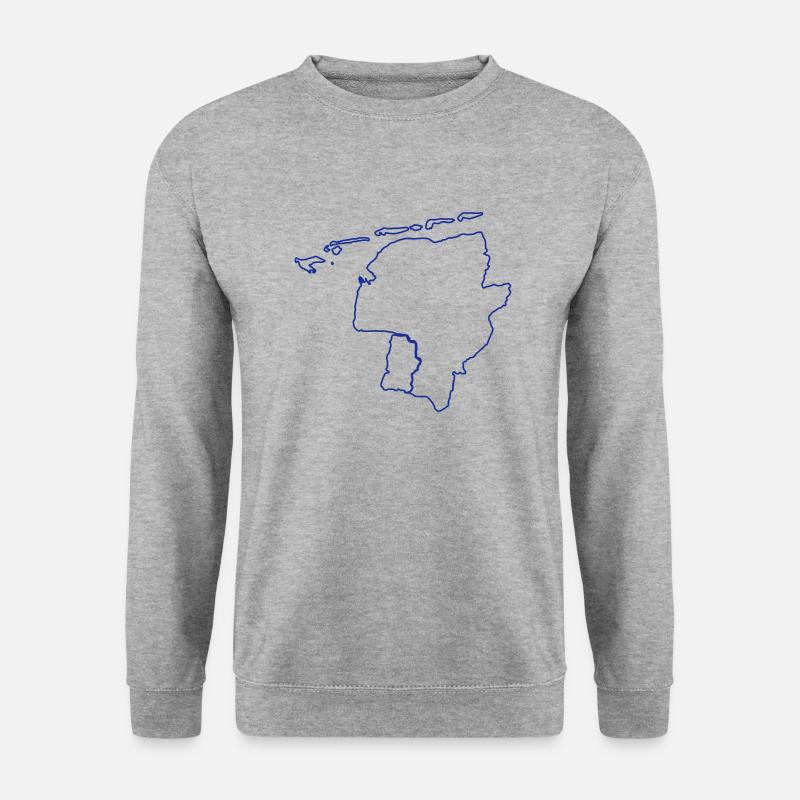 Umriss Ostfrieslands - Unisex Pullover - Weißgrau meliert