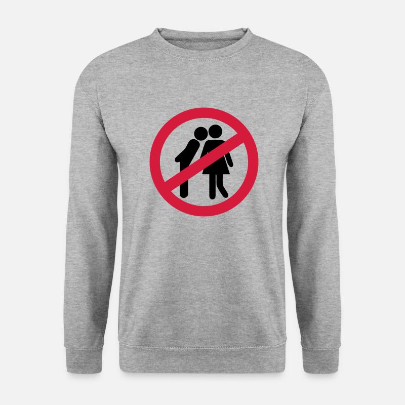 Küssen verboten - Unisex Pullover - Weißgrau meliert