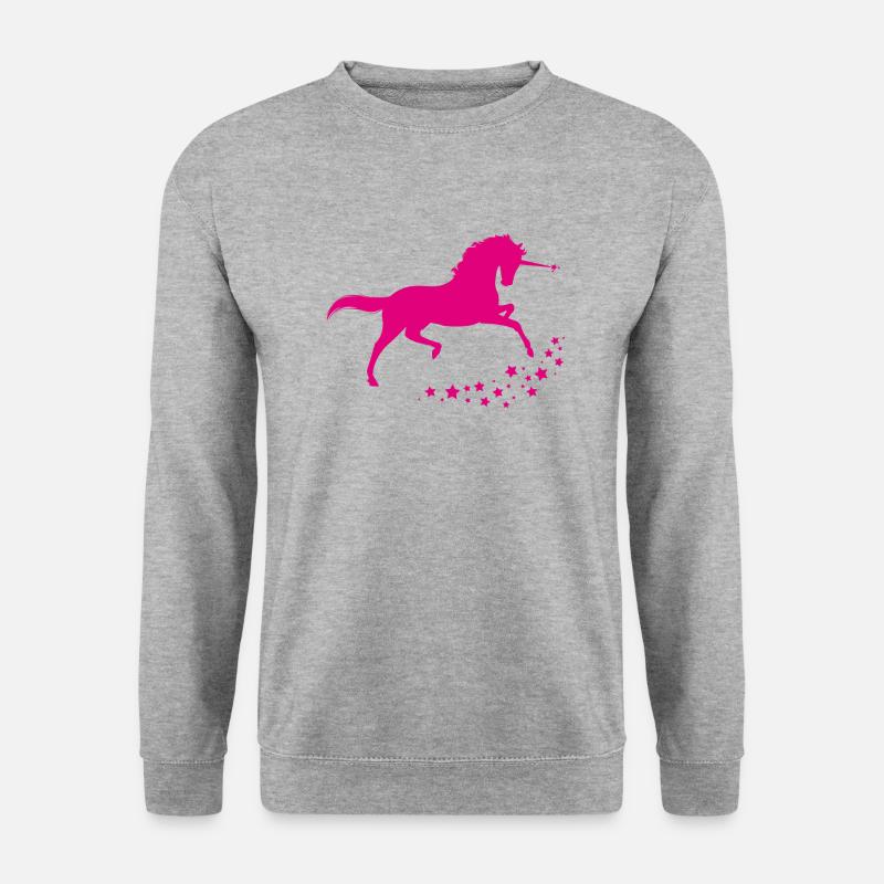 Einhorn - Unisex Pullover - Weißgrau meliert