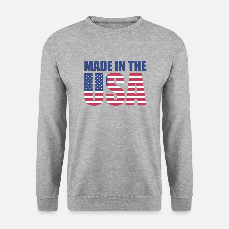 made-in-the-usa - Unisex Pullover - Weißgrau meliert