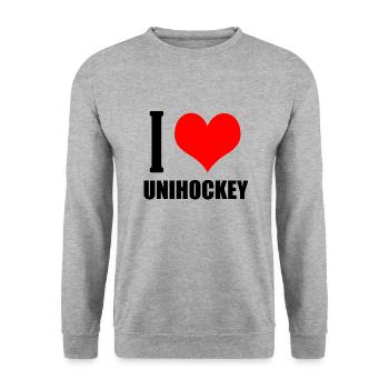 Unihockey - Unisex Pullover - Weißgrau meliert - Vorne - Alina (178cm) & Michal (187cm)