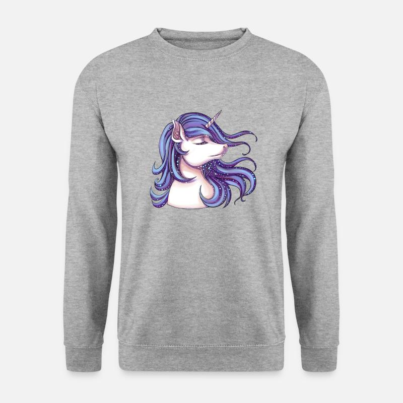 Einhorn mit Glitzer - Unisex Pullover - Weißgrau meliert