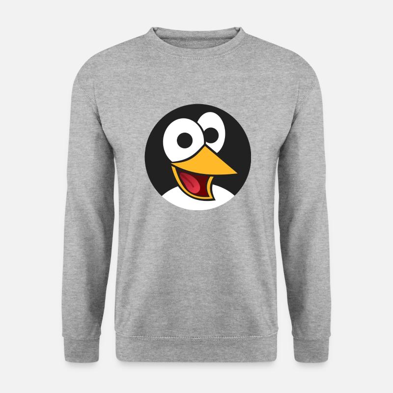 penguin102 - Unisex Pullover - Weißgrau meliert