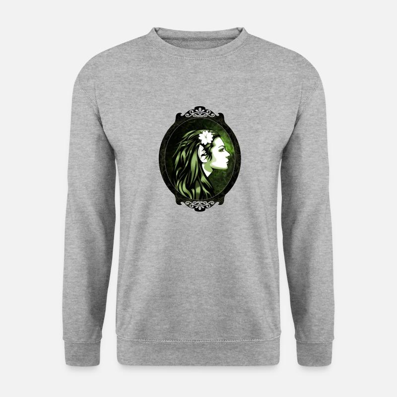 Mystische Elfe - Unisex Pullover - Weißgrau meliert