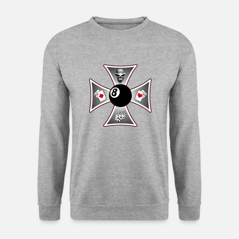 biker cross - Unisex Pullover - Weißgrau meliert