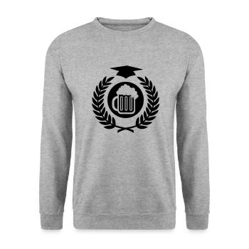 Diploma Drinker (beer) 01 - Unisex Sweatshirt - salt & pepper - Front - Alina (178cm) & Michal (187cm)