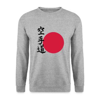 Karate do - Orient - Sweat-shirt Unisexe - gris chiné - Devant - Alina (178cm) & Michal (187cm)