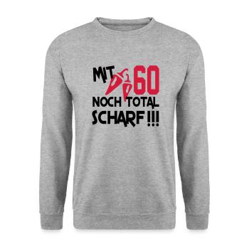 total_scharf_60 - Sweat-shirt Unisexe - gris chiné - Devant - Alina (178cm) & Michal (187cm)