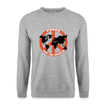 peace_01 - Unisex Sweatshirt - salt & pepper - Front - Alina (178cm) & Michal (187cm)