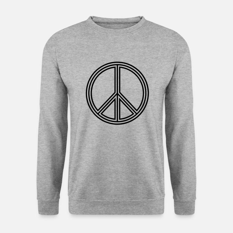 Peacesign Bold Inline - Unisex Sweatshirt - salt & pepper