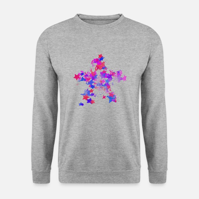 sterne - Unisex Pullover - Weißgrau meliert