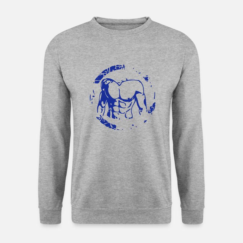 Puffer Kreis Bodybuilding Muskelmann - Unisex Pullover - Weißgrau meliert