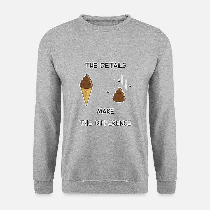 Eis oder kacken? - Unisex Pullover - Weißgrau meliert