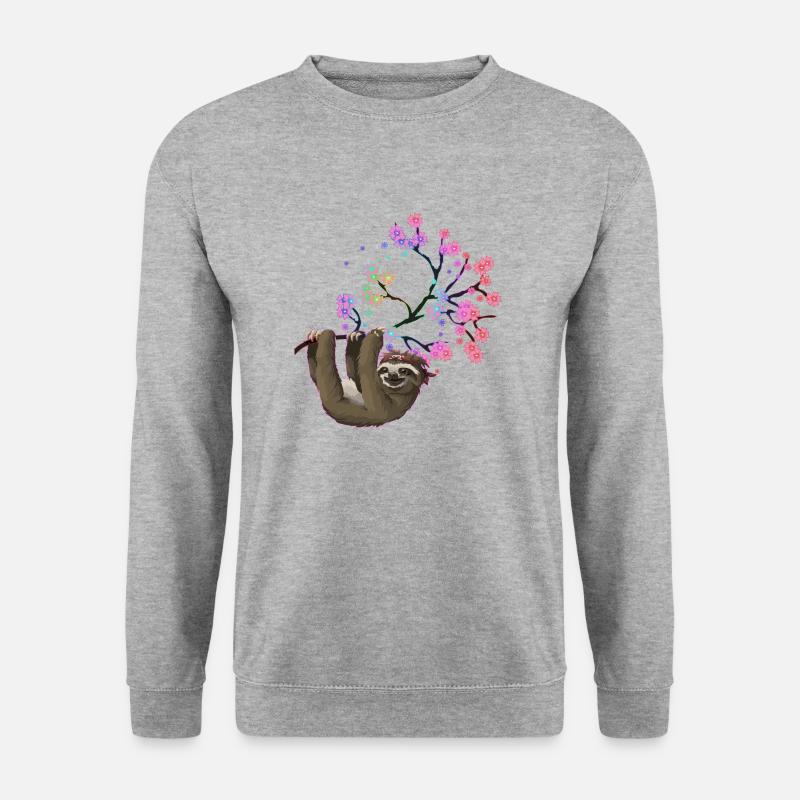 Faultier work out - Unisex Pullover - Weißgrau meliert